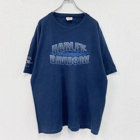 HARLEY DAVIDSON　ハーレーダビッドソン　半袖プリントTシャツ　紺　ネイビー　2XLサイズ