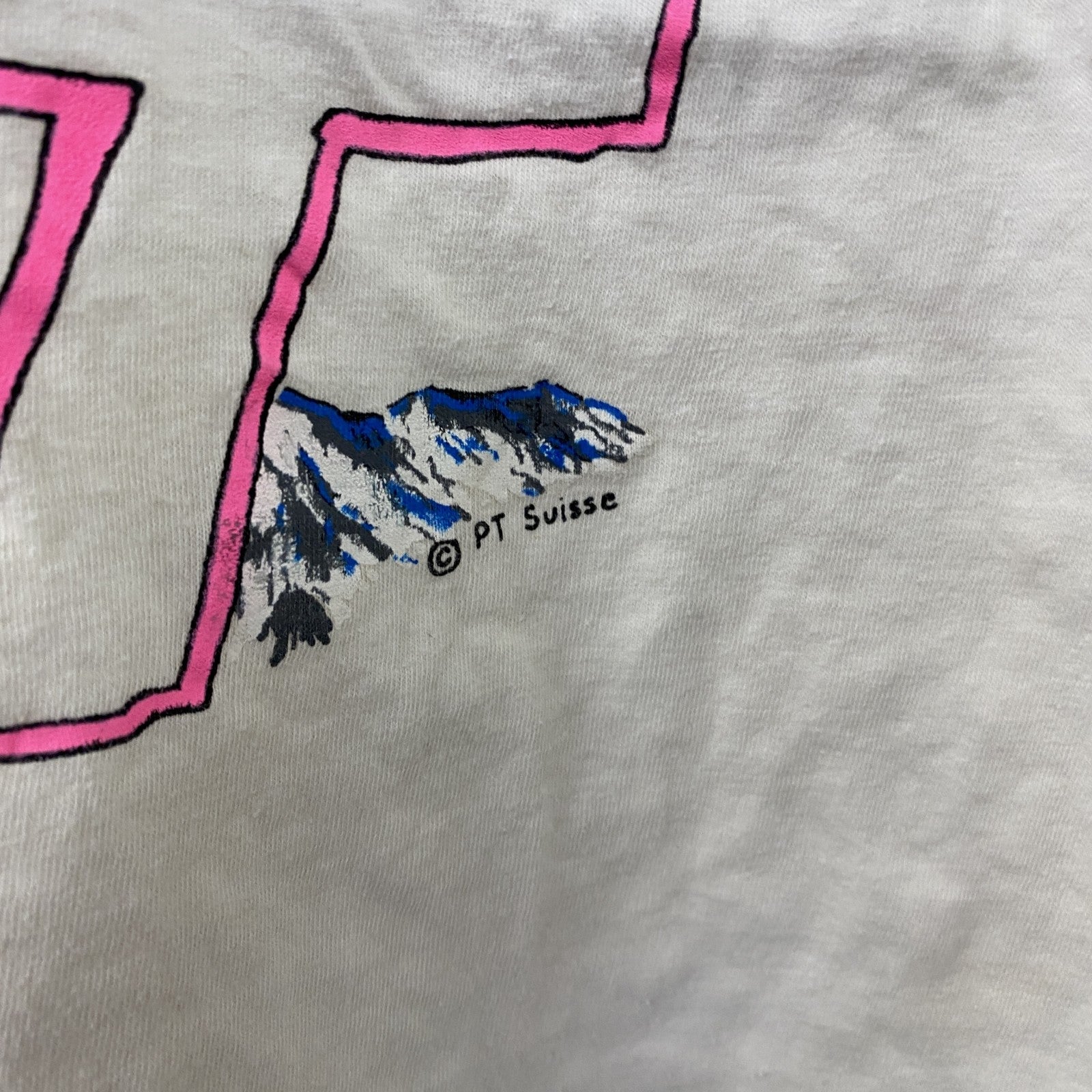 ～90s　半袖プリントTシャツ　クライミング　シングルT　ヴィンテージ　白　ホワイト　Lサイズ　古着