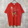 GILDAN　ギルダン　シカゴブラックホークス　半袖プリントTシャツ　赤　レッド　アイスホッケー　Lサイズ　古着