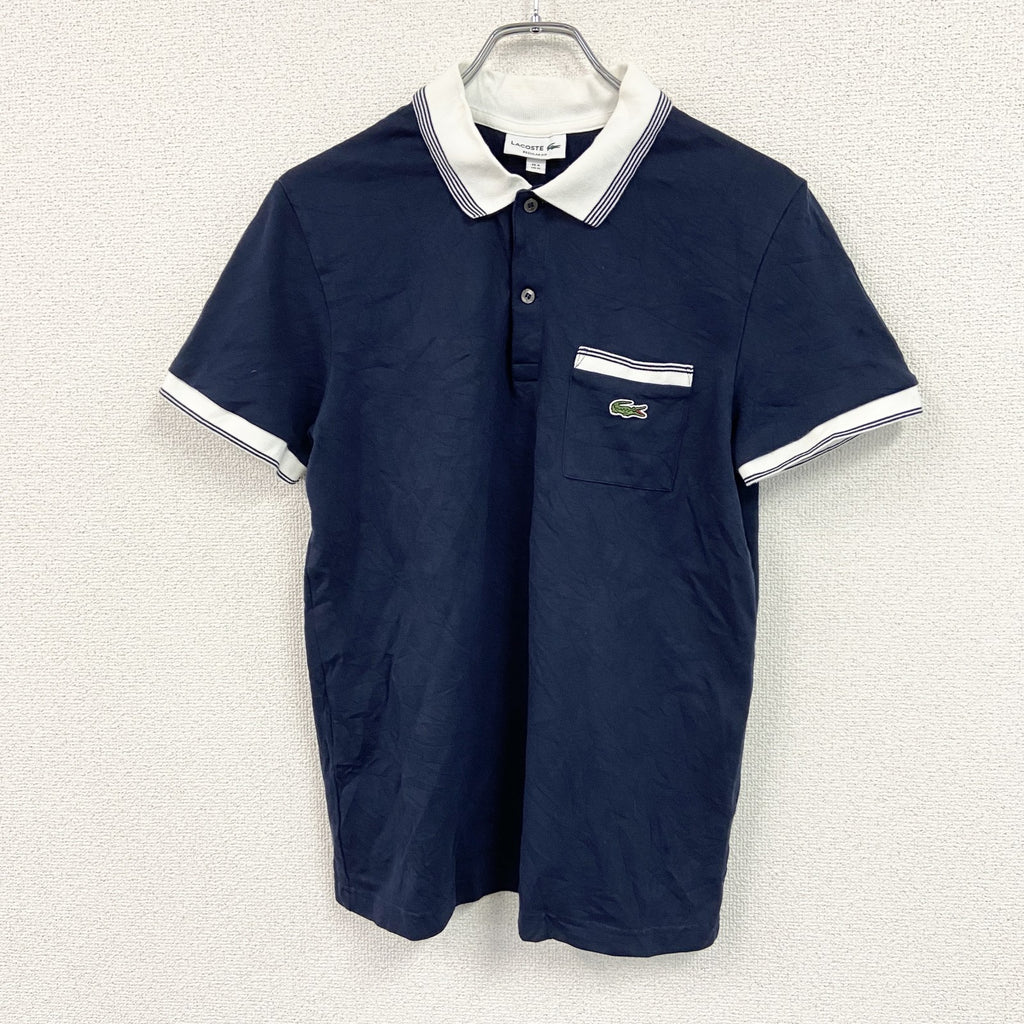 LACOSTE　ラコステ　半袖ポロシャツ　紺　ネイビー　Mサイズ　古着