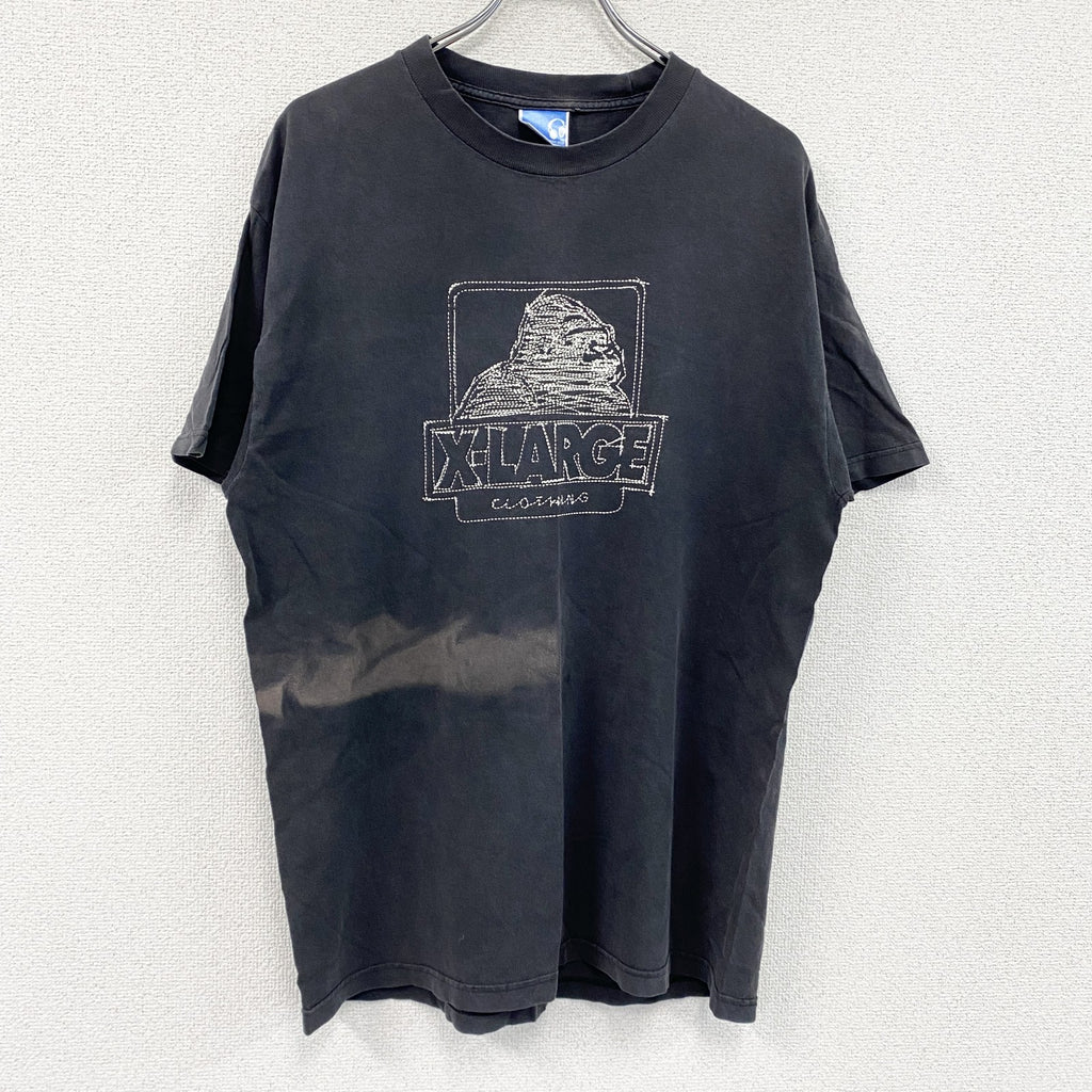 00s　X-LARGE　エクストララージ　半袖プリントTシャツ　黒　ブラック　Lサイズ　古着