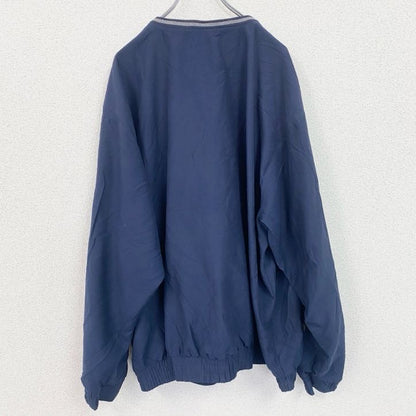 NIKE　ナイキ　ナイロンジャケット　プルオーバー　無地　刺繡ロゴ　紺　ネイビー　2XLサイズ