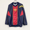 UMBRO　アンブロ　プルオーバージャケット　ピステ　デカロゴ　紺　ネイビー　Mサイズ　古着