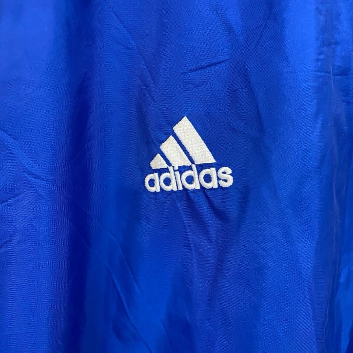 adidas アディダス プルオーバーナイロンジャケット 野球 刺繡ロゴ 青