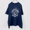 FREI WILD　フレイワイルド　半袖プリントTシャツ　バンドT　紺　ネイビー　XLサイズ　　古着