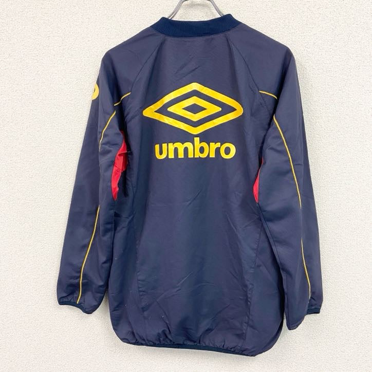 UMBRO　アンブロ　プルオーバージャケット　ピステ　デカロゴ　紺　ネイビー　Mサイズ　古着