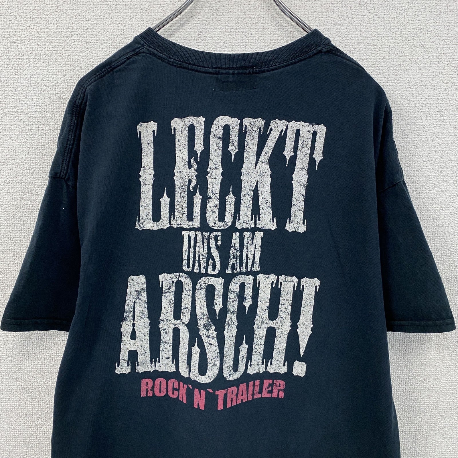 FREI WILD　フレイワイルド　半袖プリントTシャツ　バンドT　紺　ネイビー　XLサイズ　　古着
