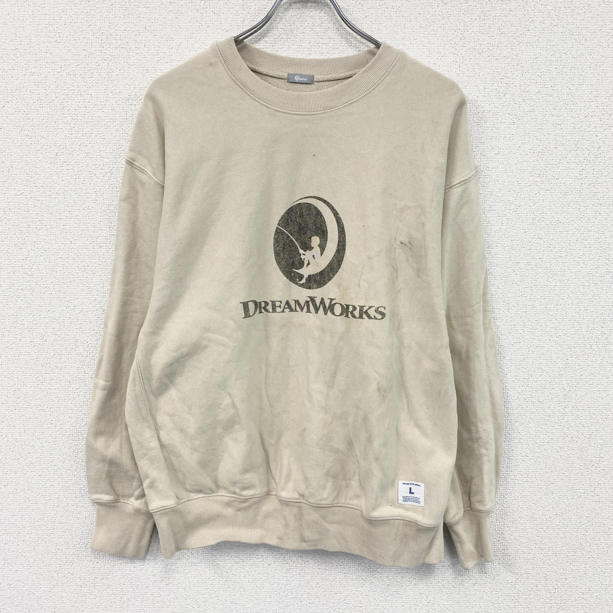 JOURNAL STANDARD relume　DREAMWORKS　スウェット/トレーナー　ベージュ　Lサイズ　古着