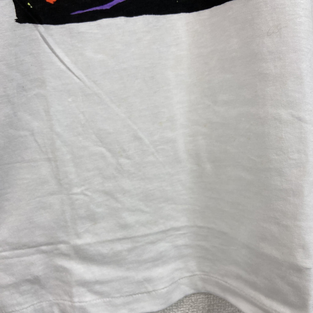 ～90s　半袖プリントイラストTシャツ　シングルステッチ　ワニ　ヴィンテージ　白　ホワイト　Mサイズ　古着