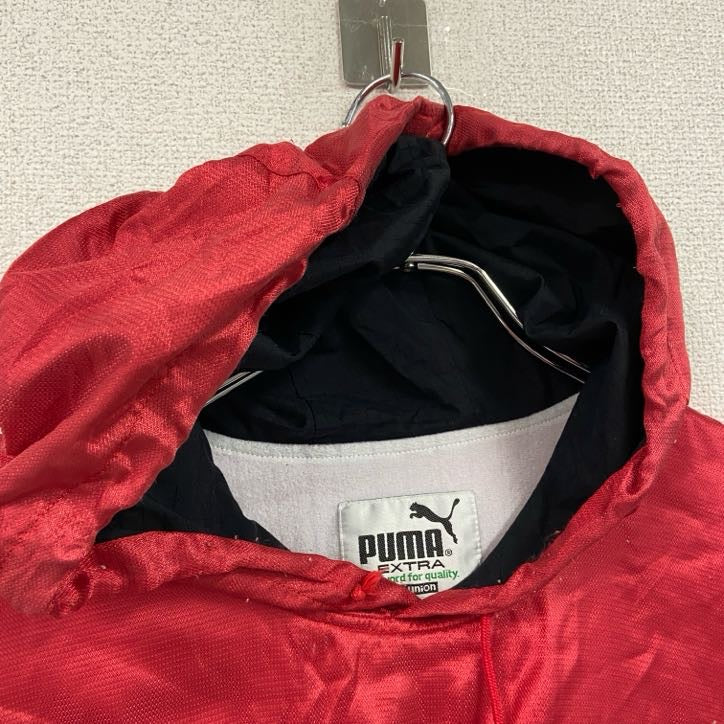 PUMA　プーマ　ナイロンプルオーバー/アノラックパーカー　赤　レッド　S~Mサイズ　古着