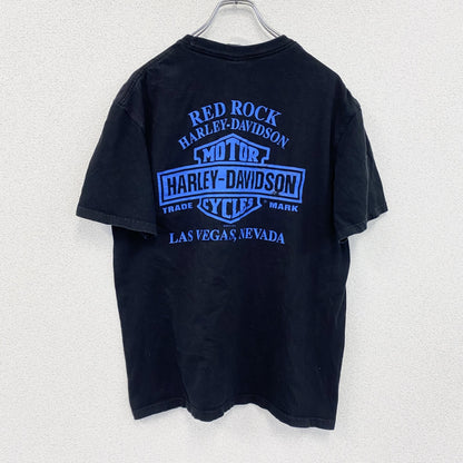 HARLEY DAVIDSON　ハーレーダビッドソン　半袖プリントTシャツ　黒　ブラック　Lサイズ