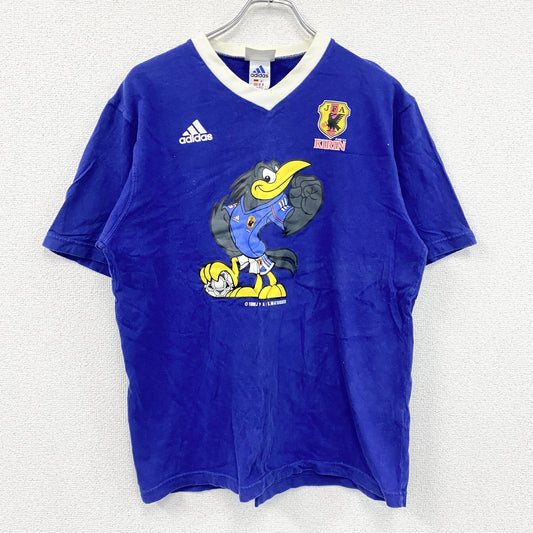 ～00s　adidas　アディダス　サッカー日本代表　半袖プリントTシャツ　ヴィンテージ　青　ブルー　Mサイズ