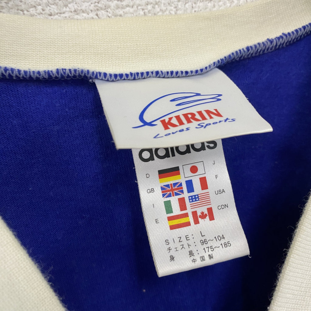 ～00s　adidas　アディダス　サッカー日本代表　半袖プリントTシャツ　ヴィンテージ　青　ブルー　Mサイズ　古着