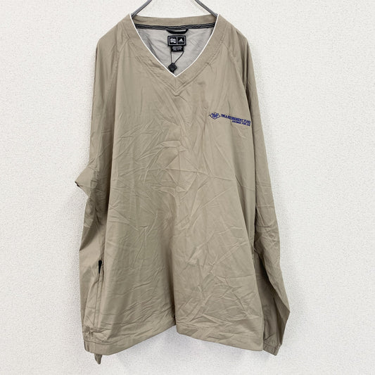 adidas　アディダス　プルオーバーナイロンジャケット　タグ付き　ベージュ　2XLサイズ