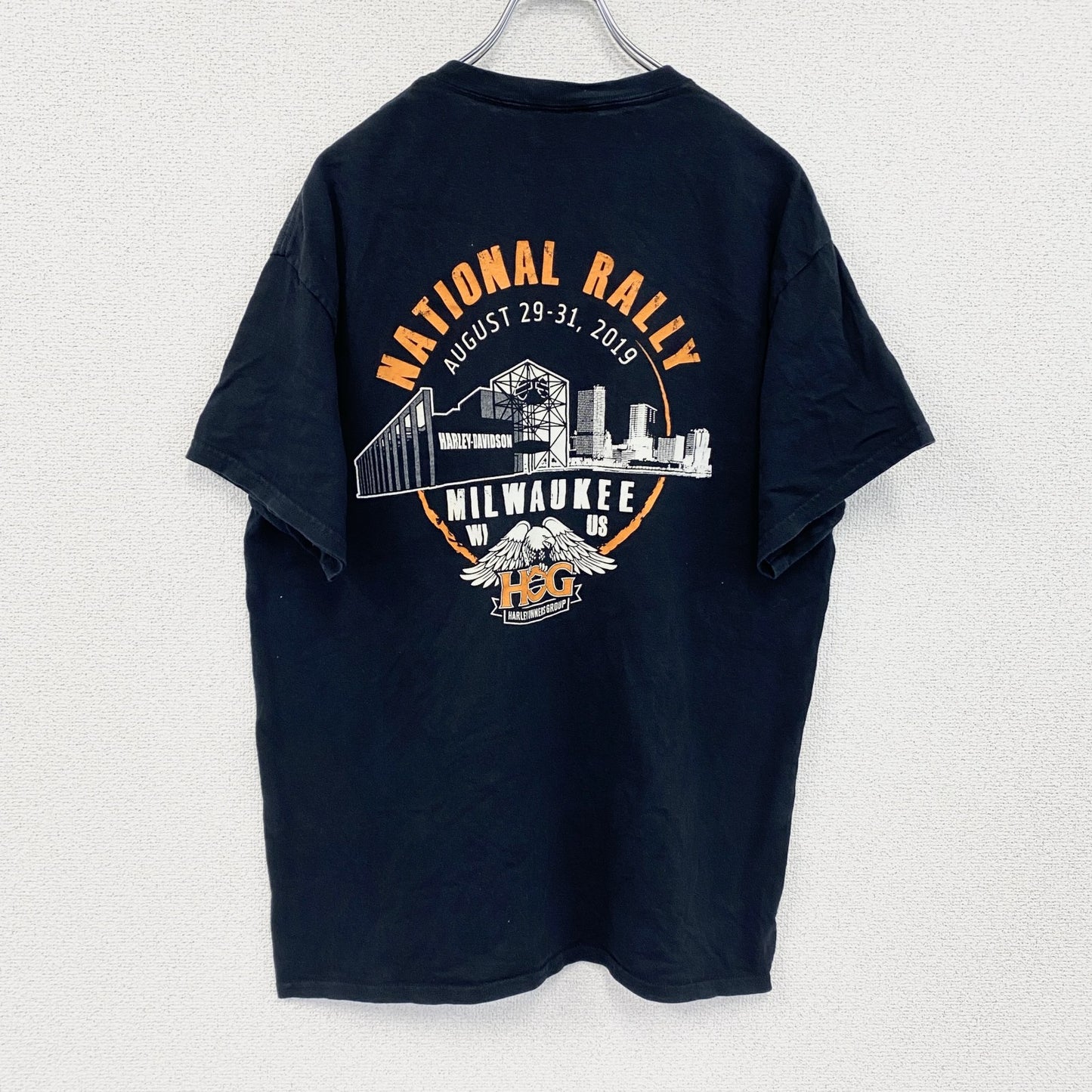 HARLEY DAVIDSON　ハーレーダビッドソン　半袖プリントTシャツ　黒　ブラック