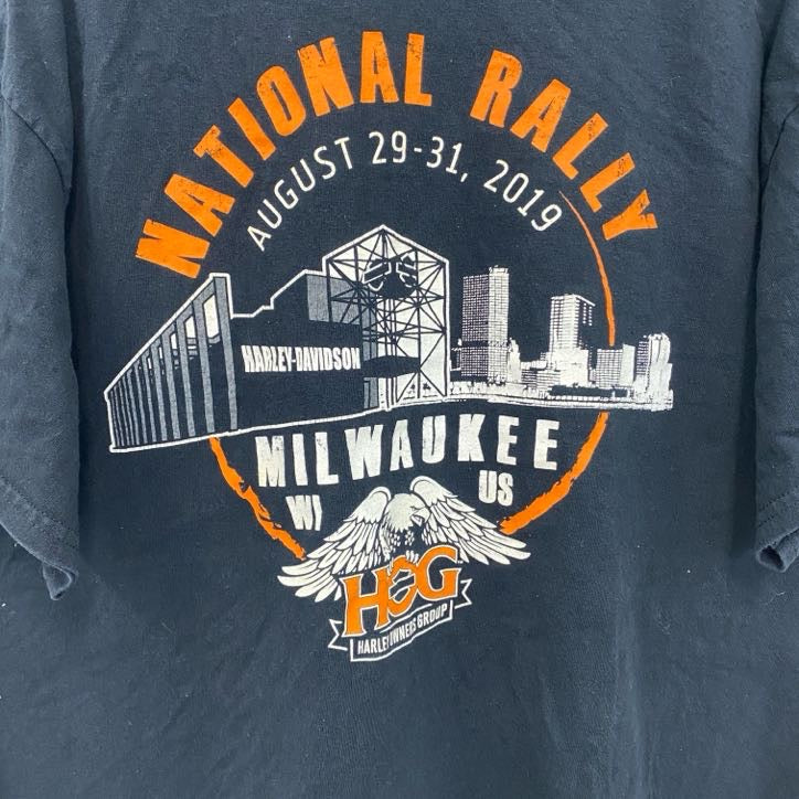 HARLEY DAVIDSON　ハーレーダビッドソン　半袖プリントTシャツ　黒　ブラック