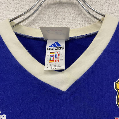 ～00s　adidas　アディダス　サッカー日本代表　半袖プリントTシャツ　ヴィンテージ　青　ブルー　Mサイズ