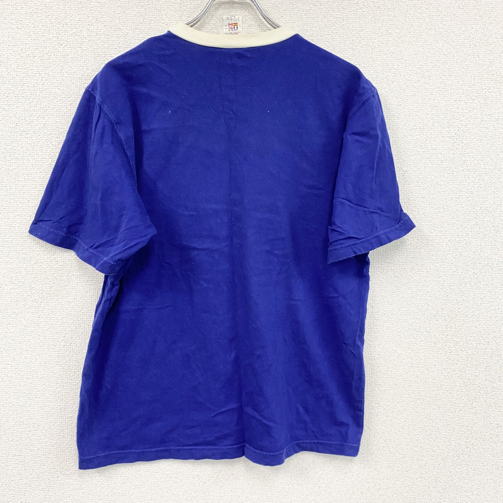 ～00s　adidas　アディダス　サッカー日本代表　半袖プリントTシャツ　ヴィンテージ　青　ブルー　Mサイズ　古着