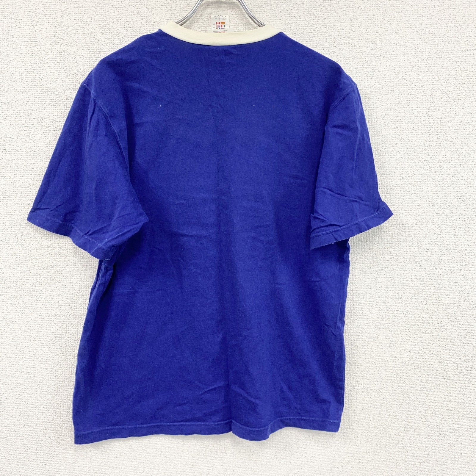 ～00s　adidas　アディダス　サッカー日本代表　半袖プリントTシャツ　ヴィンテージ　青　ブルー　Mサイズ　古着