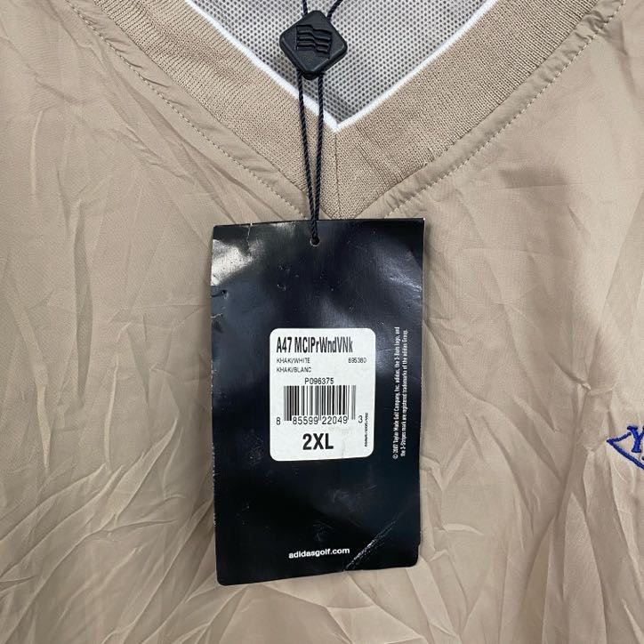 adidas　アディダス　プルオーバーナイロンジャケット　タグ付き　ベージュ　2XLサイズ