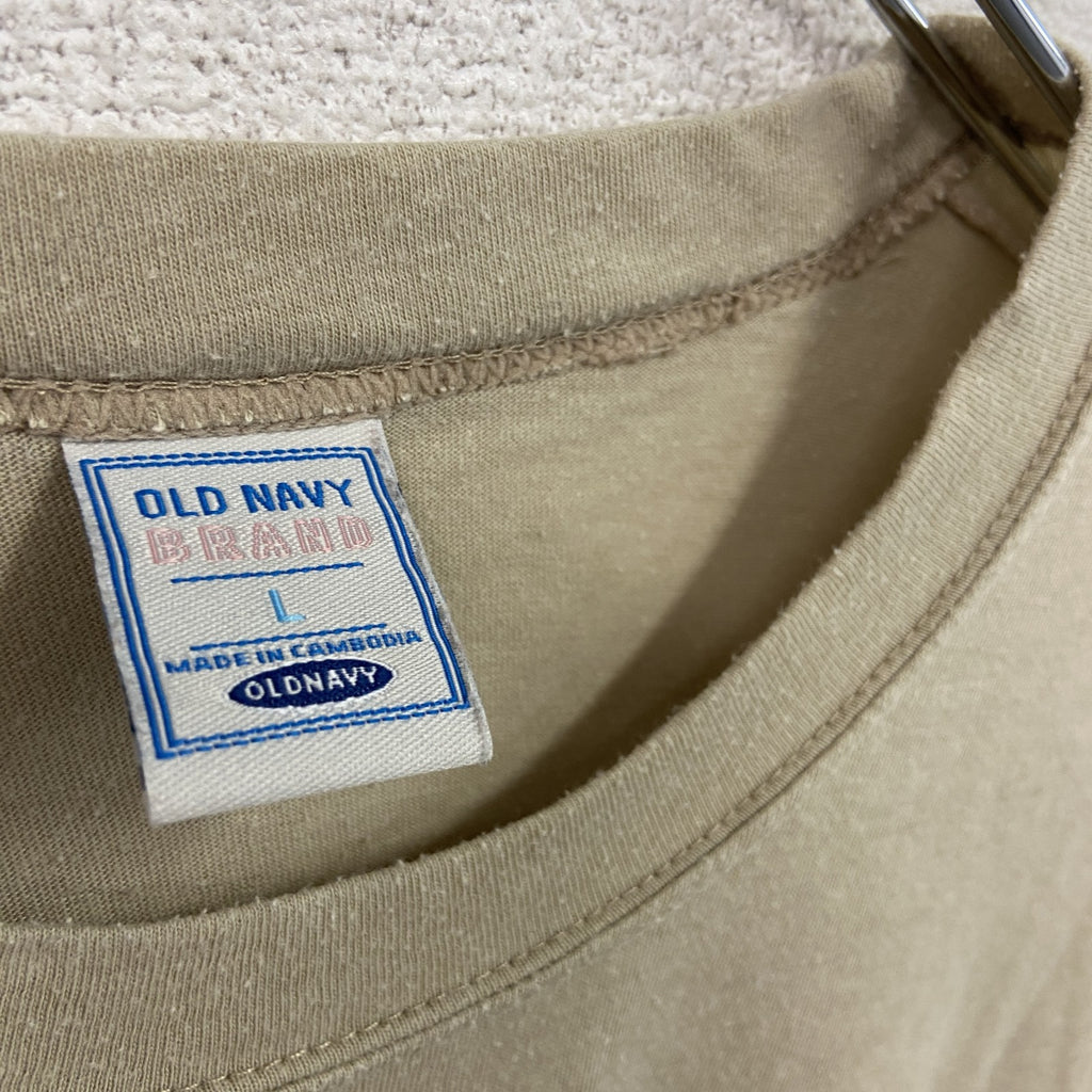 OLD NAVY　オールドネイビー　半袖プリントTシャツ　カンボジアアンコールワット　ベージュ　Lサイズ　古着