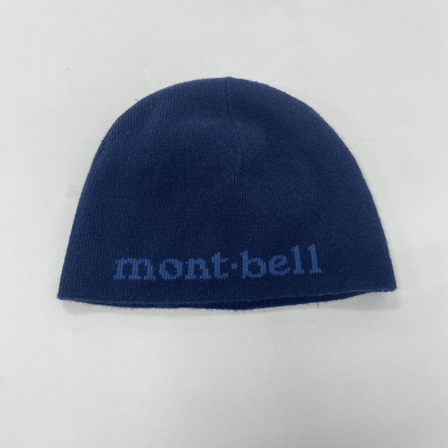 mont-bell　モンベル　ビーニー　ニットキャップ　デカロゴ　紺　ネイビー　S/Mサイズ　