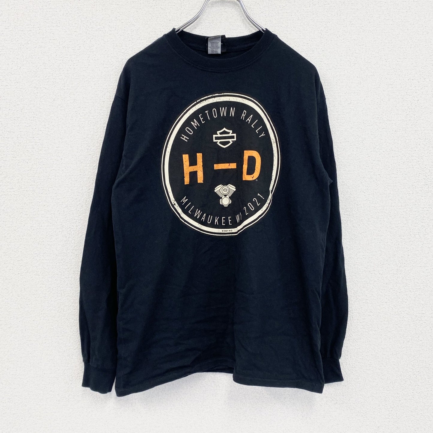 HARLEY DAVIDSON　ハーレーダビッドソン　長袖プリントTシャツ　黒　ブラック　Mサイズ