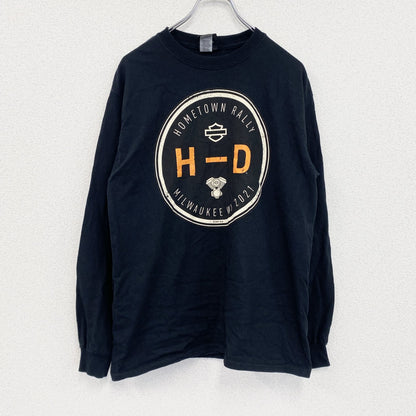HARLEY DAVIDSON　ハーレーダビッドソン　長袖プリントTシャツ　黒　ブラック　Mサイズ