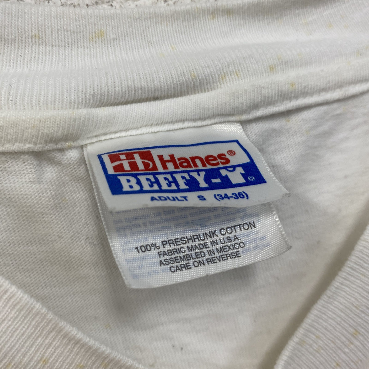 00s　Hanes　ヘインズ　半袖プリントTシャツ　ヴィンテージ　モノグラム　白　ホワイト　Sサイズ カットソー メンズ コットン 古着