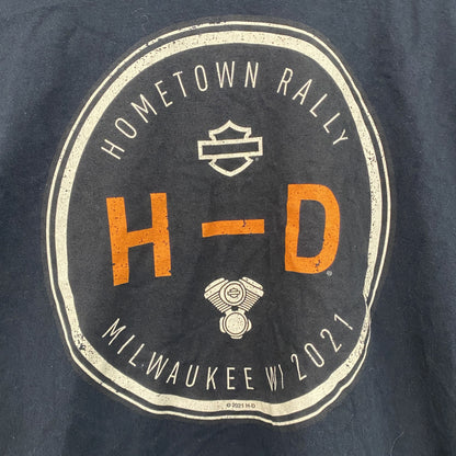 HARLEY DAVIDSON　ハーレーダビッドソン　長袖プリントTシャツ　黒　ブラック　Mサイズ