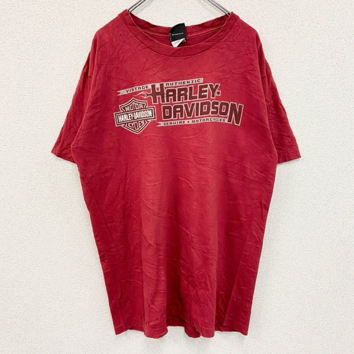 古着 used　00s　HARLEY DAVIDSON　ハーレーダビッドソン　半袖両面プリントTシャツ　赤　レッド　Lサイズ