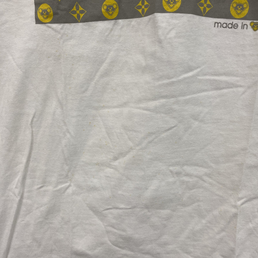 00s　Hanes　ヘインズ　半袖プリントTシャツ　ヴィンテージ　モノグラム　白　ホワイト　Sサイズ カットソー メンズ コットン 古着