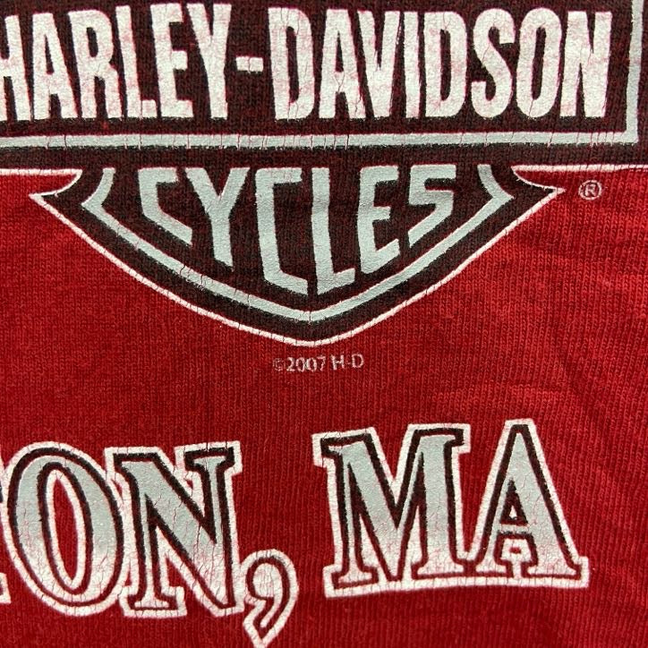 古着 used　00s　HARLEY DAVIDSON　ハーレーダビッドソン　半袖両面プリントTシャツ　赤　レッド　Lサイズ