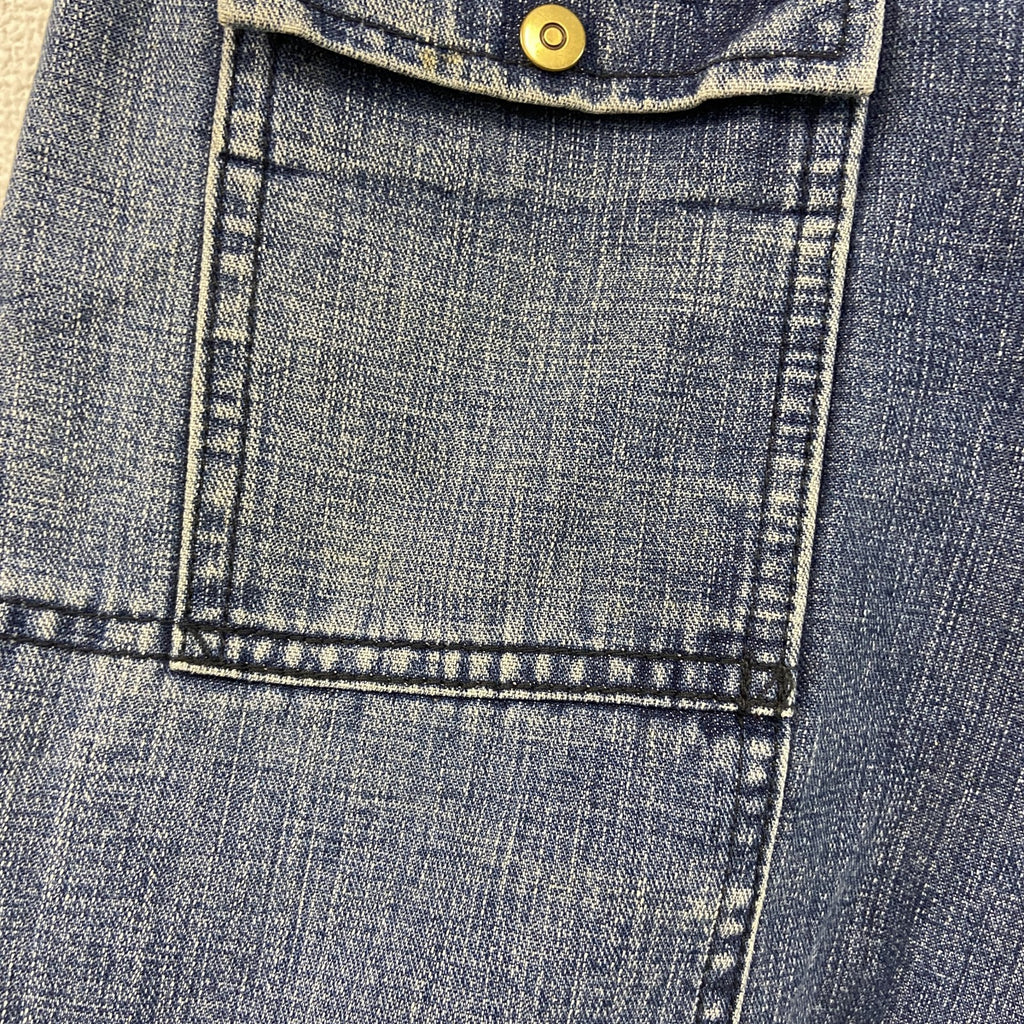ALPHA INDUSTRIES　ハーフデニムペインターパンツ　カーゴパンツ　ミリタリー　ジップフライ　インディゴ　Mサイズ　古着