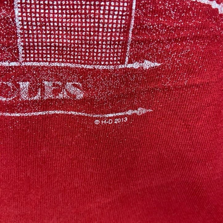 古着 used　HARLEY DAVIDSON　ハーレーダビッドソン　半袖両面プリントTシャツ　赤　レッド　2XLサイズ