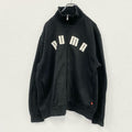 PUMA　プーマ　フルジップスウェットジャケット　デカロゴ　黒　ブラック　Lサイズ　古着