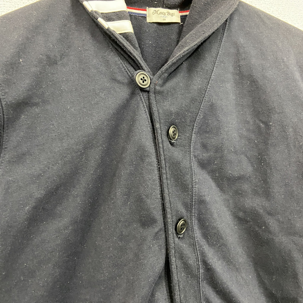 MEN'S BIGI　メンズビギ　ショールカラーカーディガン　2つポケット　紺　ネイビー　古着