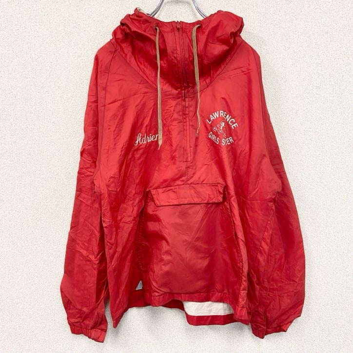 ～90s　CHARLES RIVER　ハーフジップナイロンジャケット　ヴィンテージ　赤　レッド　Mサイズ　古着