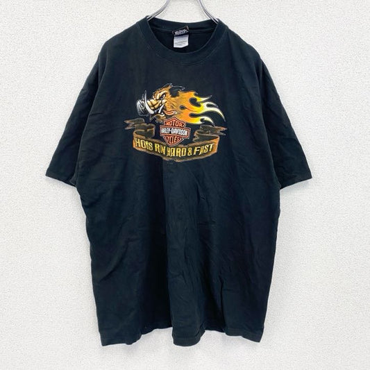 HARLEY DAVIDSON　ハーレーダビッドソン　半袖プリントTシャツ　黒　ブラック　2XLサイズ