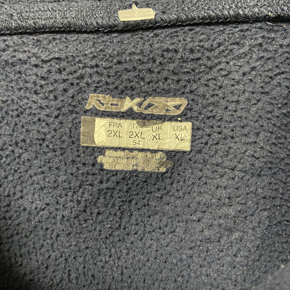 古着 used　Reebok リーボック　長袖ハーフジップフリースジャケット　紺　ネイビー　ワンポイント刺繡ロゴ　XLサイズ