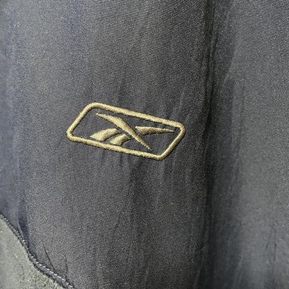 古着 used　Reebok リーボック　長袖ハーフジップフリースジャケット　紺　ネイビー　ワンポイント刺繡ロゴ　XLサイズ