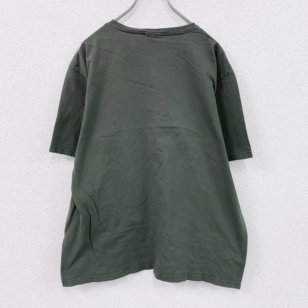 anvil organic　アンビル オーガニック　半袖プリントTシャツ　カーキ　XLサイズ　古着