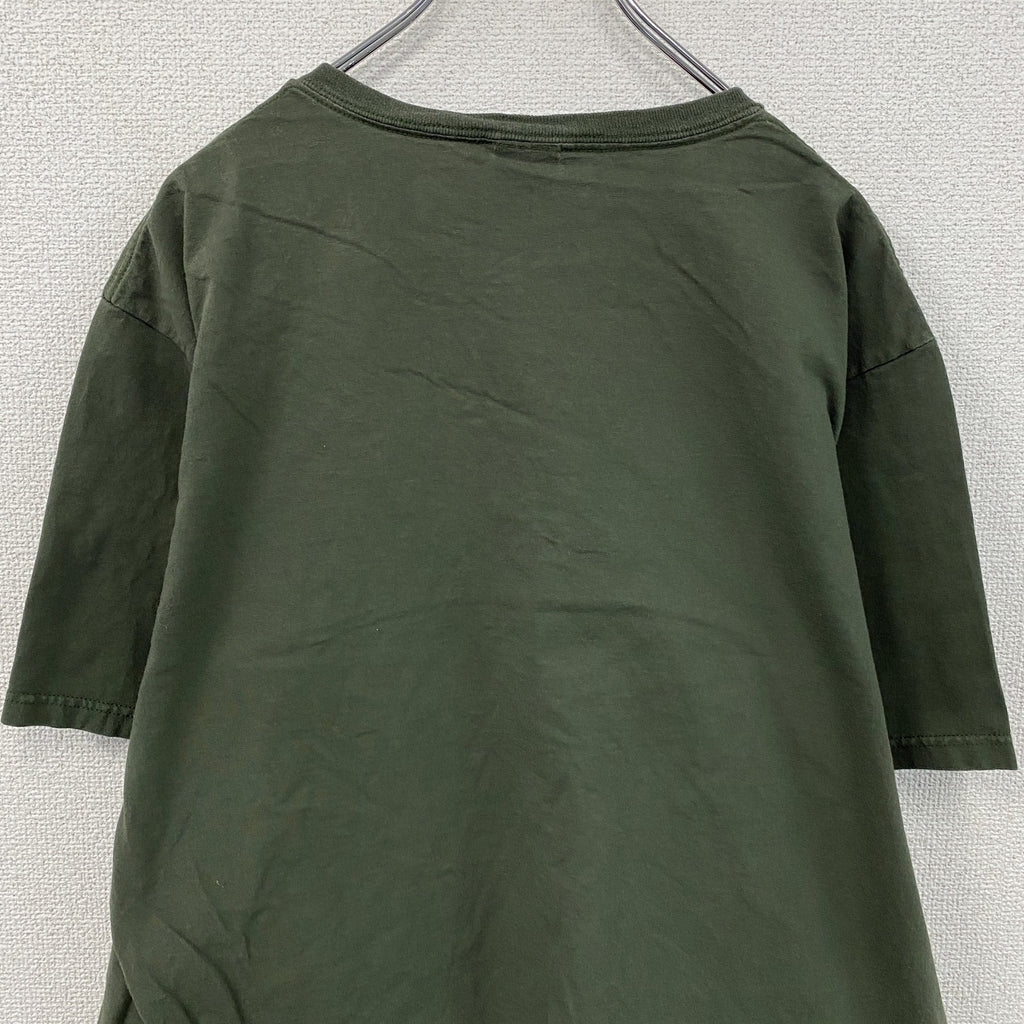anvil organic　アンビル オーガニック　半袖プリントTシャツ　カーキ　XLサイズ　古着