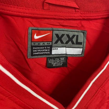 90s　NIKE　ナイキ 　プルオーバーナイロンジャケット　ヴィンテージ　赤　レッド　2XLサイズ