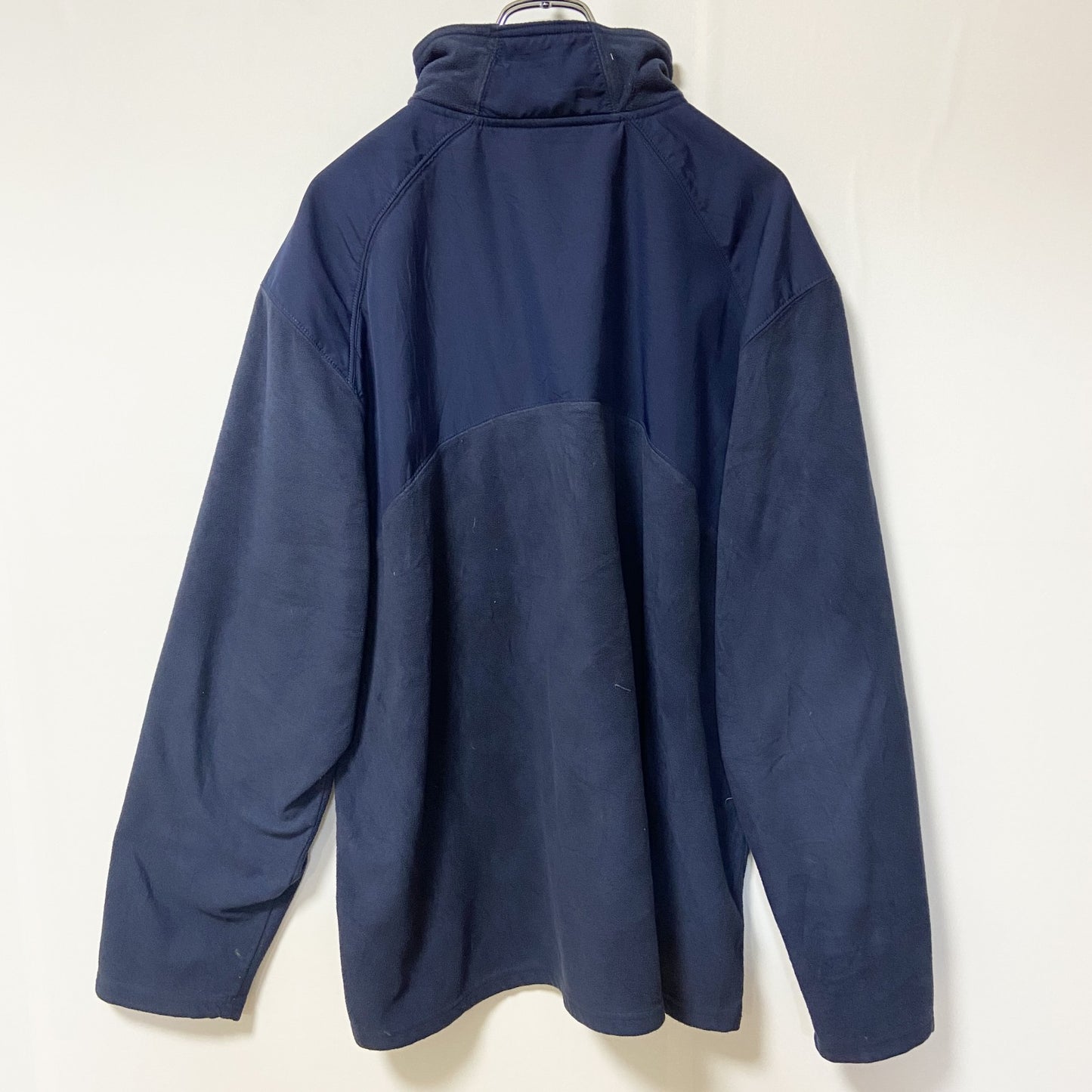 古着 used　Reebok リーボック　長袖ハーフジップフリースジャケット　紺　ネイビー　ワンポイント刺繡ロゴ　XLサイズ