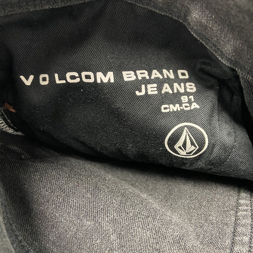 VOLCOM　ボルコム　ブラックデニムパンツ/ジーンズ　ジップフライ　黒　ブラック　古着