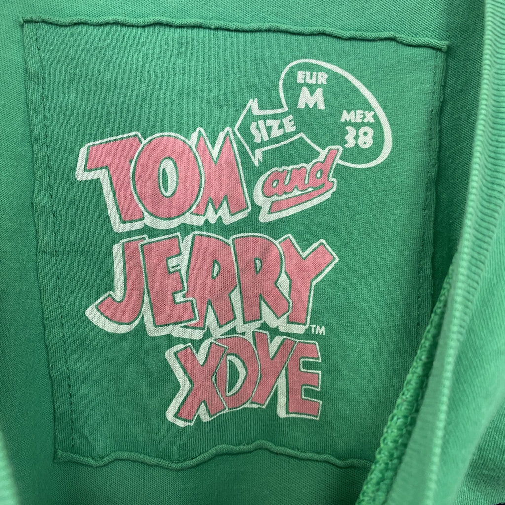 TOM and JERRY XDYE　トムとジェリー　半袖プリントTシャツ　緑　グリーン　Mサイズ　古着