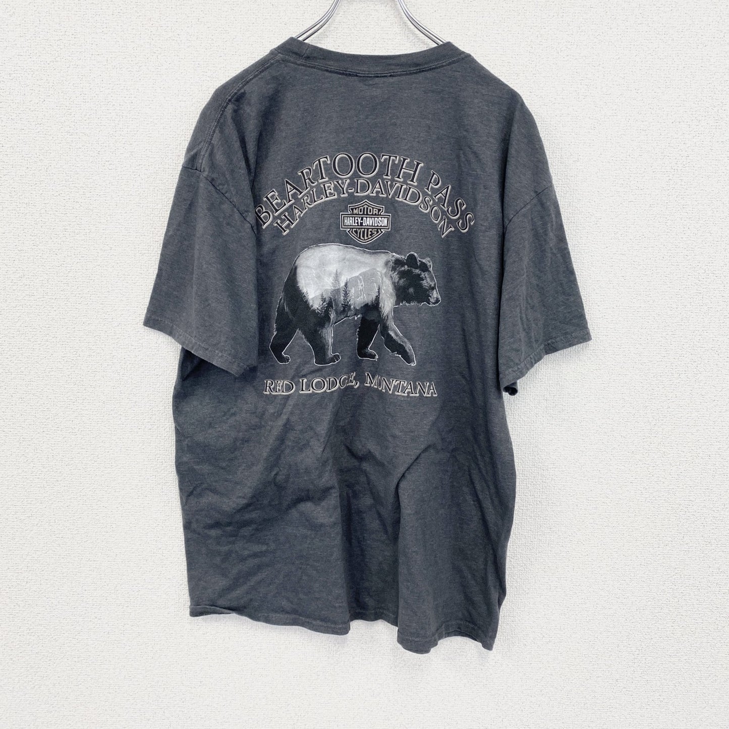 HARLEY DAVIDSON　ハーレーダビッドソン　半袖プリントTシャツ　灰　グレー　XLサイズ