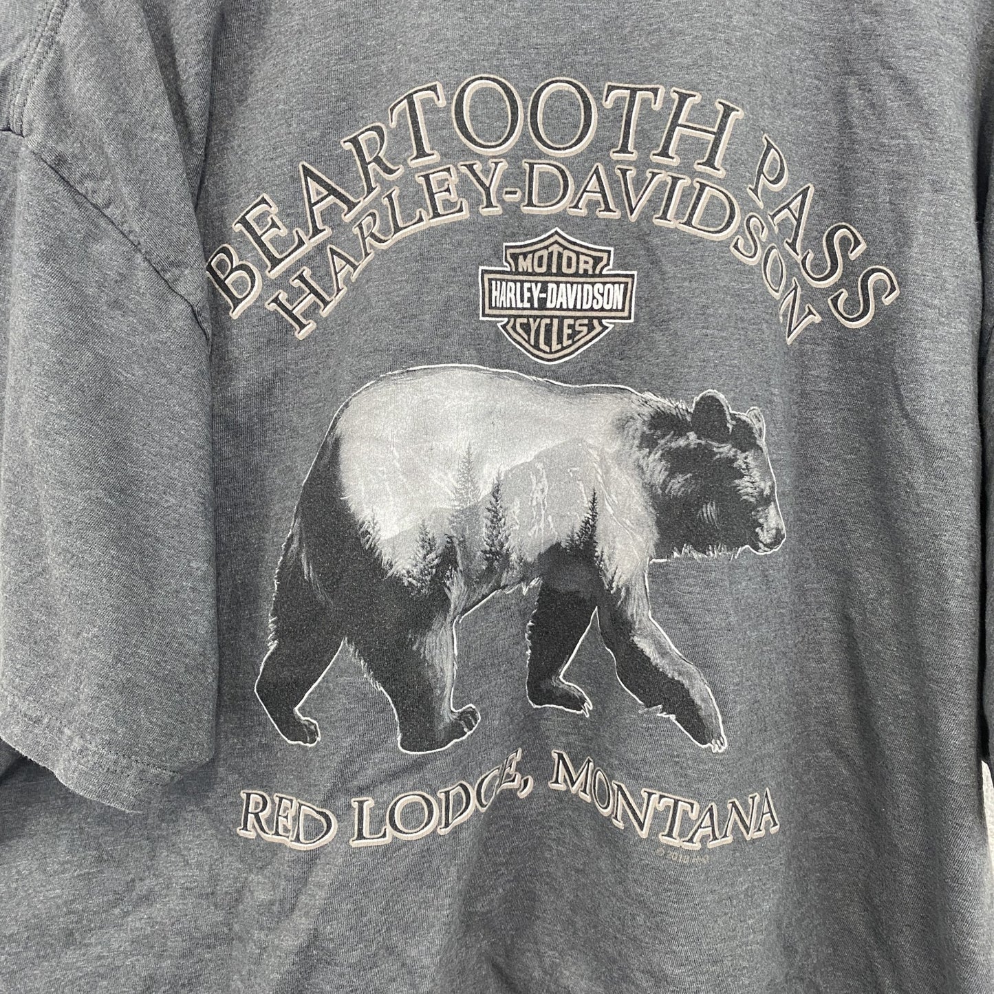 HARLEY DAVIDSON　ハーレーダビッドソン　半袖プリントTシャツ　灰　グレー　XLサイズ