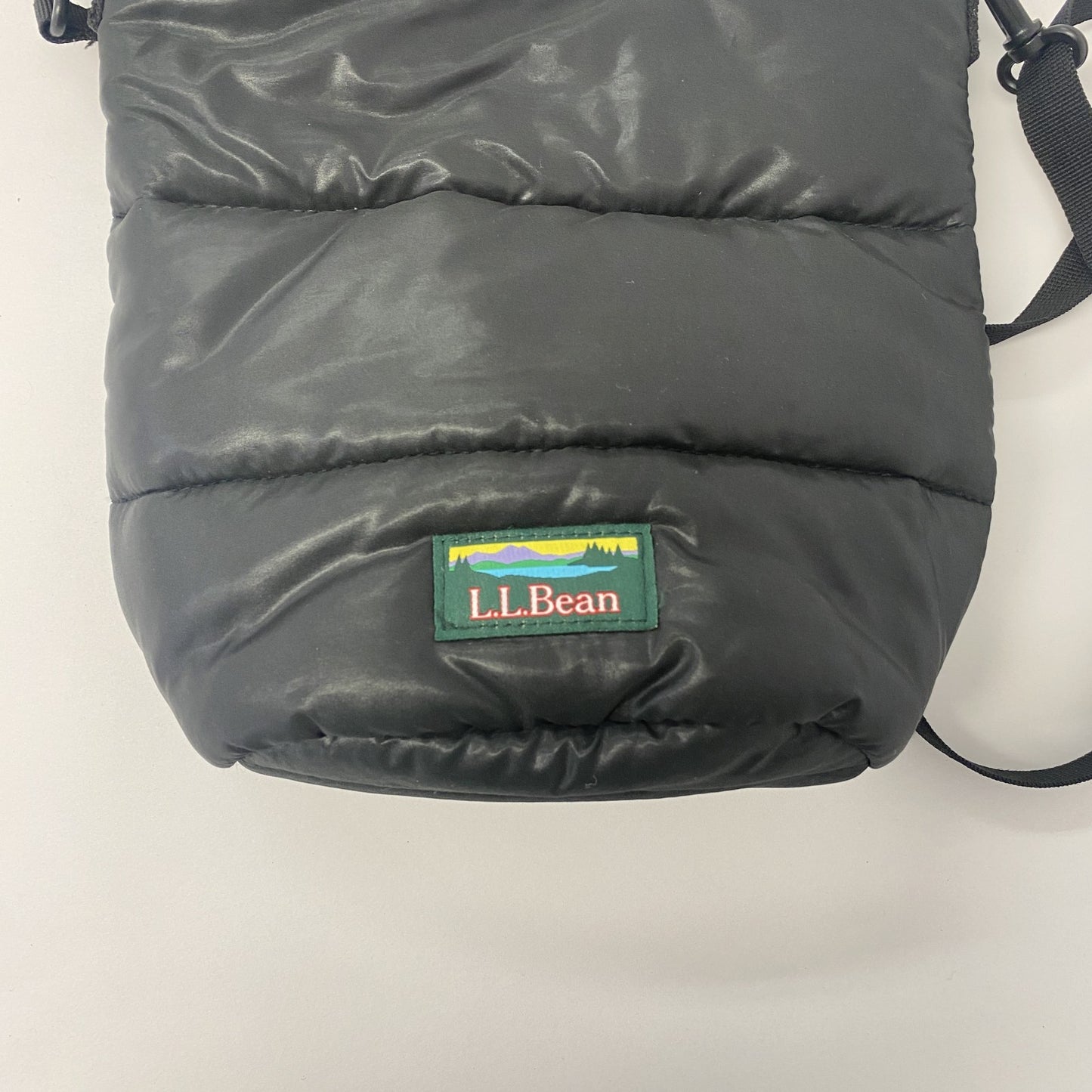 L.L.Bean　エルエルビーン　キルティング巾着バッグ　ショルダーバッグ　黒　ブラック